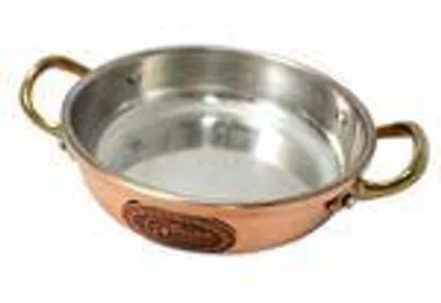Produktbild von "CopperGarden®" Schmorpfanne ø12 cm mit Messingriffen | Kupfer verzinnt