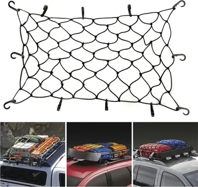 Immagine prodotto di Rete portaoggetti per il tetto dell'auto, rete elastica, copertura per bagagli, rete organizer per portapacchi da tetto