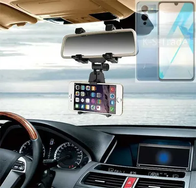 Produktbild von K-S-Trade Smartphone Halterung kompatibel mit Infinix Note 12 Rückspiegel Halterung schwarz Auto Halterung KFZ Halter