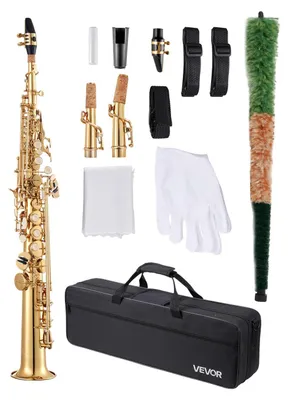 Sopransaxophon B, Messing, 23 Klappen, Set für Anfänger
