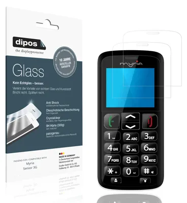 Produktbild von 2x Schutzfolie für Myria Senior 3G - Anti-Shock 9H Folie dipos Glass Kunststoffglas