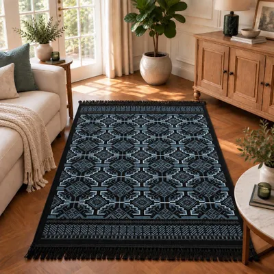 Obrázok produktu pre BiggHome Obojstranný koberec, vzor Kelim, Kilim – moderný vintage dizajn, prateľný