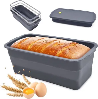 Siliconen Brotbackform mit Deckel für perfekt gebackenes Brot, antihaftbeschichtet und leicht zu reinigen