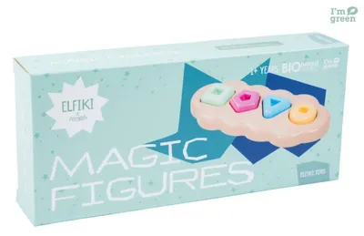 Zdjęcie produktu dla Sorter kształtów z figurkami ekologiczny - Tigres Elfiki 1+