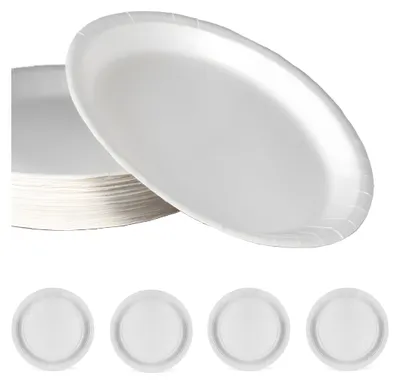Produktbild von 40x Pappteller Campingteller Campinggeschirr Picknickgeschirr Rund Teller Set 20cm