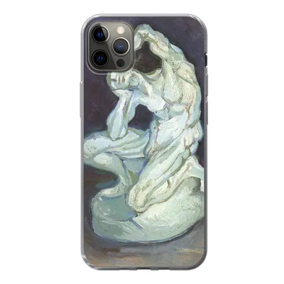 Produktbild von MuchoWow® Handyhülle Schutzhülle Hülle für iPhone 12 Pro Max Gipsskulptur eines knienden Mannes - Vincent van Gogh Silikon Softcase Handy Hülle - Hartschale