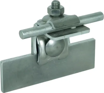 Produktbild von DEHN Falzklemme Al, Klemmbereich 0,7-8mm, gewinkelt, mit Klemmbock für Rd 6-10mm, 1 Stk.