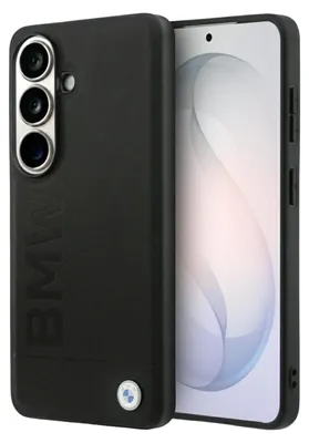 Obrázok produktu pre BMW puzdro Galaxy S26 Plus pravá koža čierna s reliéfom MagSafe logo kovové