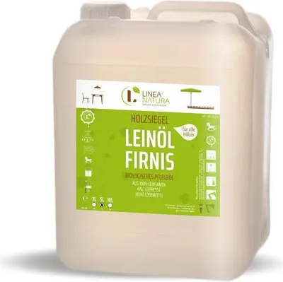 Produktbild von Leinöl-Firnis für Holz im Innen- und Außenbereich farblos 5 Liter speichelecht