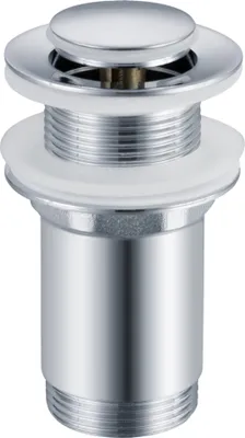 Zdjęcie produktu dla Korek umywalkowy mosiężny Klik Klak bez przelewu Chrom, uniwersalny, ø38mm, push-open, Balneo