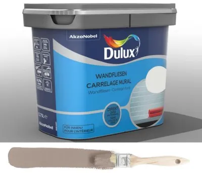 Produktbild von Dulux Fresh up Wandfliesenfarbe Satin, Frische Farbe für Ihr Bad, Taupe, 750 ml