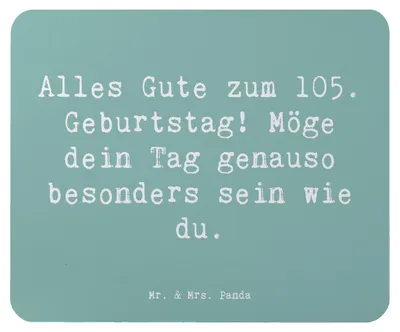 Produktbild von Mr. & Mrs. Panda Mauspad Spruch 105. Geburtstag - Meeresbrise - Geschenk, pc mausunterlage, computer, alles Gute zum, mousematte, Mouse Pad, Mousepad, Geburtstagsspruch