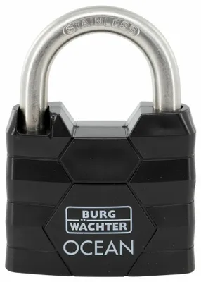 Produktbild von Burg Wächter Ocean Vorhängeschloss 490 NI 50 SB Messing 76 mm - 1 Stück