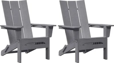 Produktbild von vidaXL Gartenstuhl 2 pcs Hellgrau 80,5 x 74,5 x 92 cm Polyethylen
