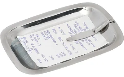 Produktbild von Zahlteller aus Edelstahl, 150 x 110 mm (BxT)