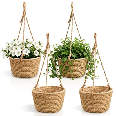 Produktbild von Set von 4 Hängenden Blumentöpfen aus Seegras Ø 20 cm