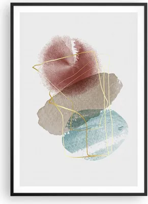 Produktbild von Gerahmtes Poster - Schwarzer Rahmen - Form Figur Abstraktion - 70x100 cm - Wand Bild - Wanddeko - Wandbilder - Kunstposter - Wandposter - Bilderrahmen - Bilder - Kunstdruck - P2BPA70x100-5057