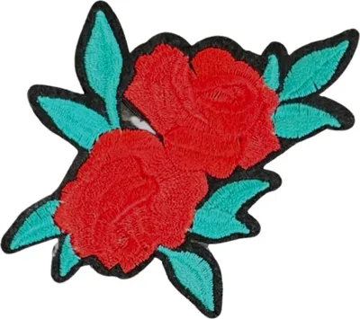 Produktbild von Rose, Rosen, Rosenblatt, zum Aufbügeln, Emblem, Aufnäher, L
