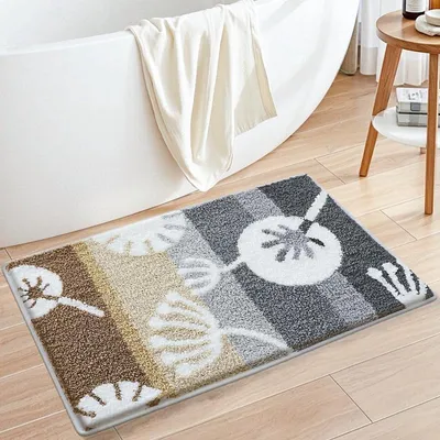 Productafbeelding van Blumen badmat 50x80 cm – zacht, absorberend, antislip, pluizig, machinewasbaar