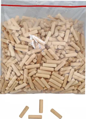 Produktbild von Riffeldübel Holzdübel Riffeldübel Holzstifte Holz Geriffelt Weichholz Birke - Grösse: 8 x 30 - Menge: 50