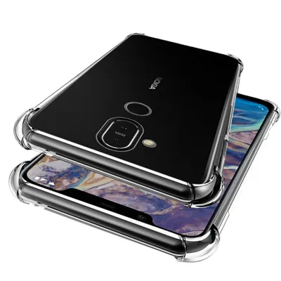 Immagine prodotto di Nokia 8.1 Custodia, Paraurti trasparente in TPU morbido, Custodia protettiva antiurto per Nokia 8.1