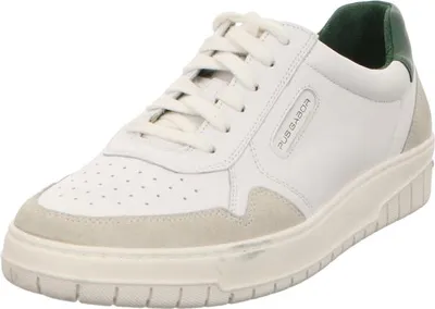 Produktbild von Gabor Damen Schnür-Sneaker Weiß für den Alltag mit beigen Akzenten und grüner Ferse