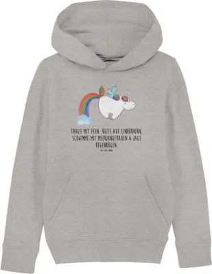 Produktbild von Mr. & Mrs. Panda Kinderpullover Einhorn Fliegendes Pferd 9-11 Jahre (134/146) - Heather Grey - Geschenk, Regenbogen, Kapuzenpulli, Realität, Pullover, Glitzer, Hoodie