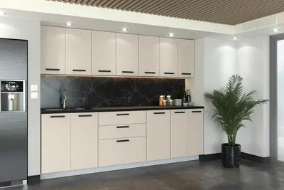 Produktbild von ULWEHOME | Küchenzeile 260 cm Beige, Küchenmöbel-Set Kaschmir mit Arbeitsplatten 2,6 m, Küchenblock, Spülenschrank, Schubladenschrank, Oberschränke