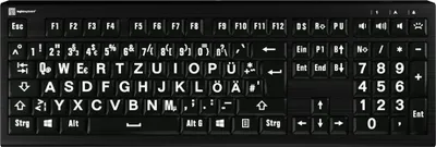 Produktbild von Logickeyboard LKB-LPWB-A2PC-DE, Volle Größe (100%), Kabelgebunden, USB, Scherenschalter, QWERTZ, Schwarz