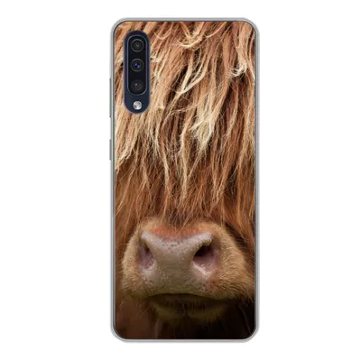 Produktbild von MuchoWow® Handyhülle Schutzhülle Hülle für Samsung Galaxy A50 Schottischer Highlander - Nase - Haare Silikon Softcase Handy Hülle - Mobiltelefonhülle
