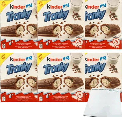 Produktbild von Ferrero Kinder Tronky 6er Pack (6x5 Riegel, 90g Packung) + usy Block