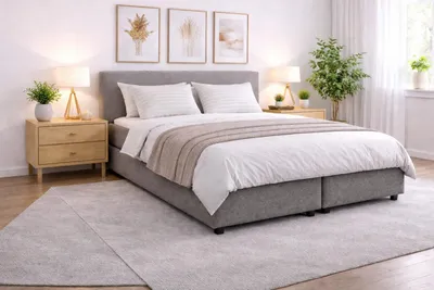 Obrázek produktu pro MODERNÍ Nábytek Postel s boxspringem CALMA Basic bez úložného boxu 120x200 Šedá, Etna 91