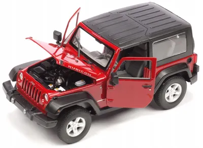 Produktbild von Welly Jeep Wrangler Rubicon Spielzeugauto rot 1:24
