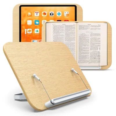 Image de Support en bois pour livres avec clips réglables
