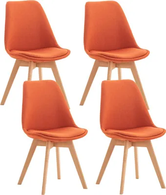 Produktbild von 4er Set Stuhl Linares Stoff orange