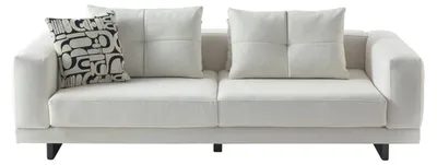 Produktbild von Bequmer Weißer 3-Sitzer Wohnzimmer Polstercouch Textilsofa