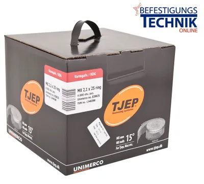 Produktbild von 2,1x25mm Ring feuerverzinkt MX Coilnägel für Tjep MX-50 Senco SCN34 Coilnagler 4,0M