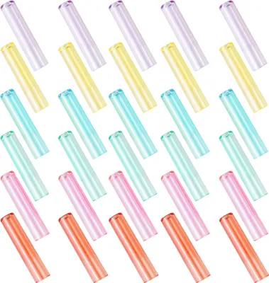 Produktbild von 30 Teile/satz Bleistift Abdeckung Verschiedene Farben Klare Entlüftungsloch Heavy Duty Mini Schutz Kunststoff Kinder Holz Bleistift Extender Schulbedarf