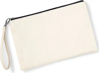 Produktbild von Westford Mill W520 | Canvas Wristlet Pouch 26 x 17 cm - Farbe: Natural/Black - Größe: One Size