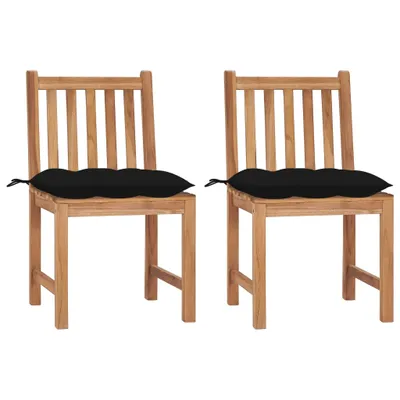 Image de Chaise de jardin "Beggerow" en teck noir. Dimensions (L/H/P) 50x90x53 cm