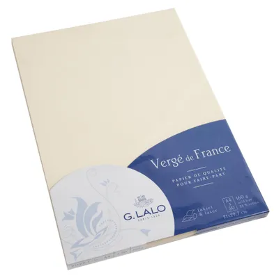 Produktbild von Lalo Papier A4 Vergé 160g elfenbein 50Bl