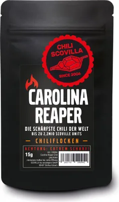 Produktbild von CHILI SCOVILLA Carolina Reaper Flocken im SealPack, 15g