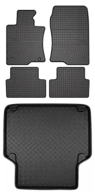 Zdjęcie produktu dla Dywaniki gumowe + mata bagażnika do Honda Accord VIII 2008-2015 (kombi) – czarne, dopasowane – Wielganizator SolidPRO