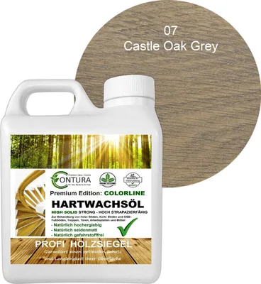 Produktbild von Contura 1 Liter FARBIGES Hartwachsöl Colorline Premium Hartwachs - 07 Castle Oak Grey