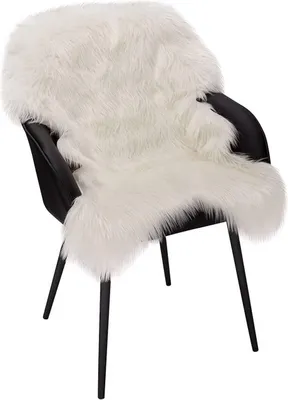 Produktbild von WOLTU Faux Lammfell Schaffell Teppich, Longhair Fell Optik, Wolle Sofa Matte Bettvorleger, 60 x 90 cm, Weiß