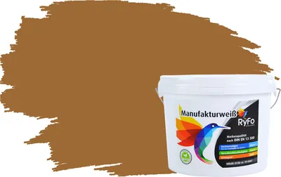 Produktbild von RyFo Colors Bunte Wandfarbe Manufakturweiß Ockerbraun 3l - weitere Grau Farbtöne und Größen erhältlich, Deckkraft Klasse 1, Nassabrieb Klasse 1