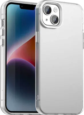 Image de Coque pour iPhone 14 Plus /iPhone 15 Plus, fine coque semi-transparente matte antichoc Blanc