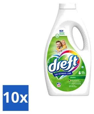 Produktbild von 10 x Dreft Ultimate Care Flüssigwaschmittel für Buntwäsche Original - Vorteilspackung - 10 Stücke