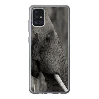 Produktbild von MuchoWow® Handyhülle Schutzhülle Hülle für Samsung Galaxy A52 5G Elefant - Tiere - Schwarz - Weiß Silikon Softcase Handy Hülle - Umschlag