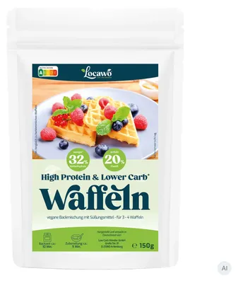 Produktbild von Locawo High Protein Low Carb Waffeln | Backmischung 150g